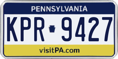PA license plate KPR9427