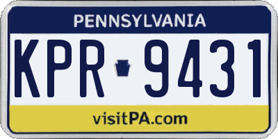 PA license plate KPR9431