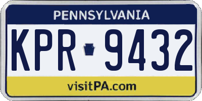 PA license plate KPR9432