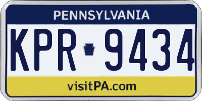 PA license plate KPR9434