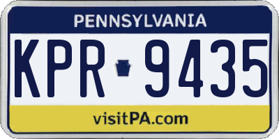 PA license plate KPR9435