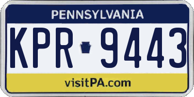 PA license plate KPR9443