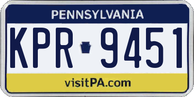 PA license plate KPR9451