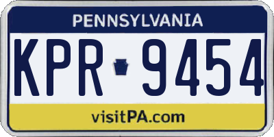 PA license plate KPR9454
