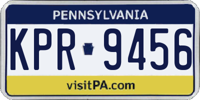 PA license plate KPR9456