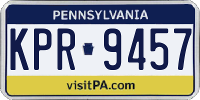 PA license plate KPR9457