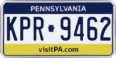 PA license plate KPR9462