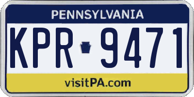 PA license plate KPR9471