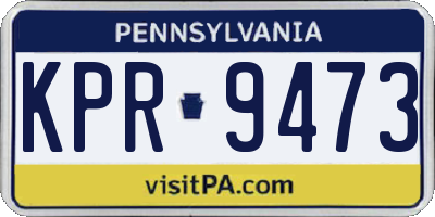 PA license plate KPR9473