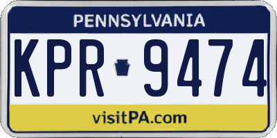 PA license plate KPR9474