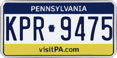 PA license plate KPR9475