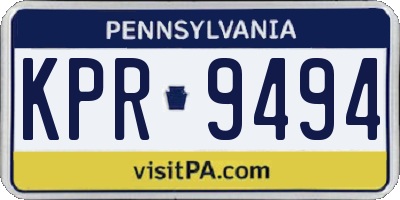 PA license plate KPR9494