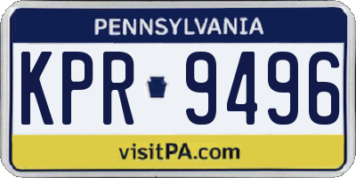 PA license plate KPR9496