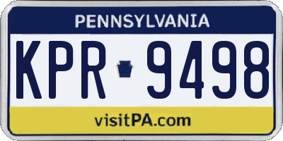 PA license plate KPR9498