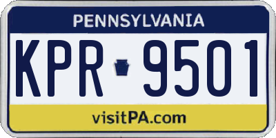 PA license plate KPR9501