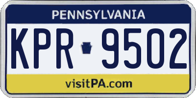 PA license plate KPR9502