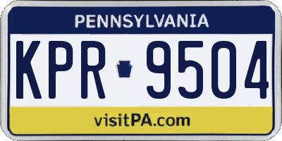 PA license plate KPR9504