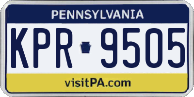 PA license plate KPR9505