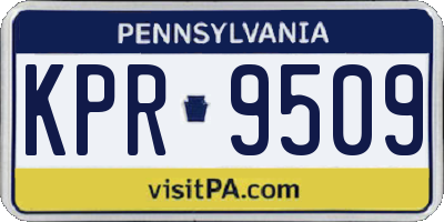 PA license plate KPR9509