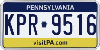 PA license plate KPR9516