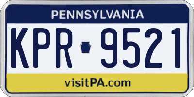 PA license plate KPR9521