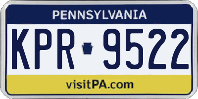 PA license plate KPR9522