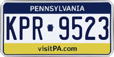 PA license plate KPR9523