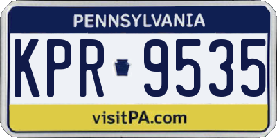 PA license plate KPR9535