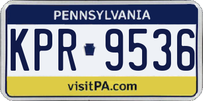 PA license plate KPR9536