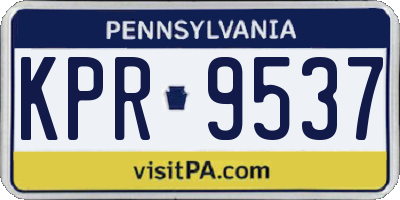 PA license plate KPR9537