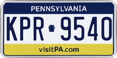 PA license plate KPR9540