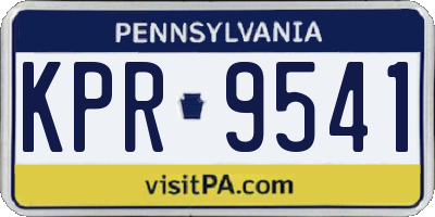 PA license plate KPR9541