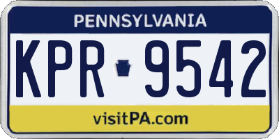 PA license plate KPR9542