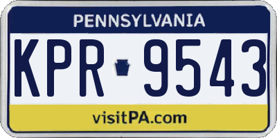 PA license plate KPR9543