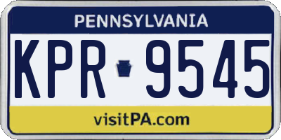 PA license plate KPR9545