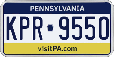 PA license plate KPR9550