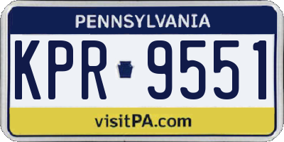 PA license plate KPR9551
