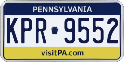 PA license plate KPR9552