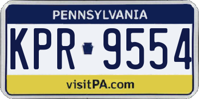 PA license plate KPR9554