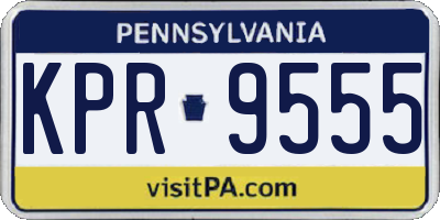 PA license plate KPR9555