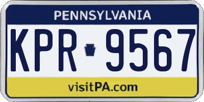 PA license plate KPR9567