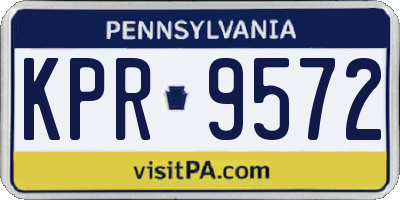 PA license plate KPR9572