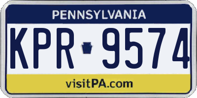 PA license plate KPR9574