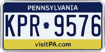 PA license plate KPR9576