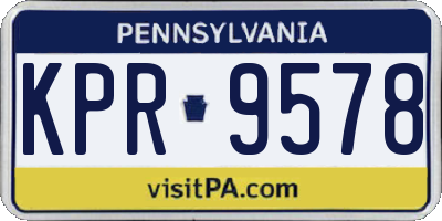 PA license plate KPR9578