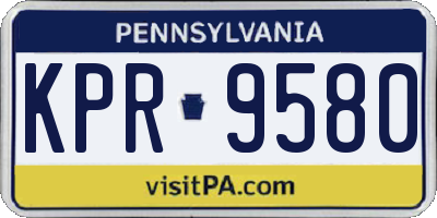 PA license plate KPR9580