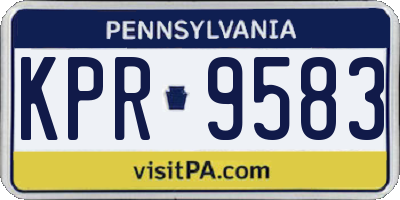 PA license plate KPR9583