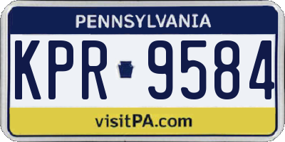 PA license plate KPR9584