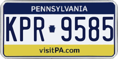 PA license plate KPR9585