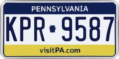 PA license plate KPR9587
